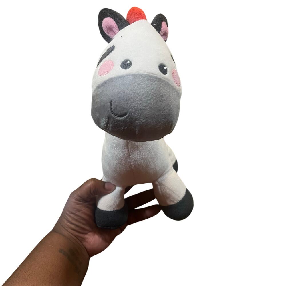 2015 Fisher Price Wind Up Musical Motion White Zebra Plush Stuffed Animal 11"